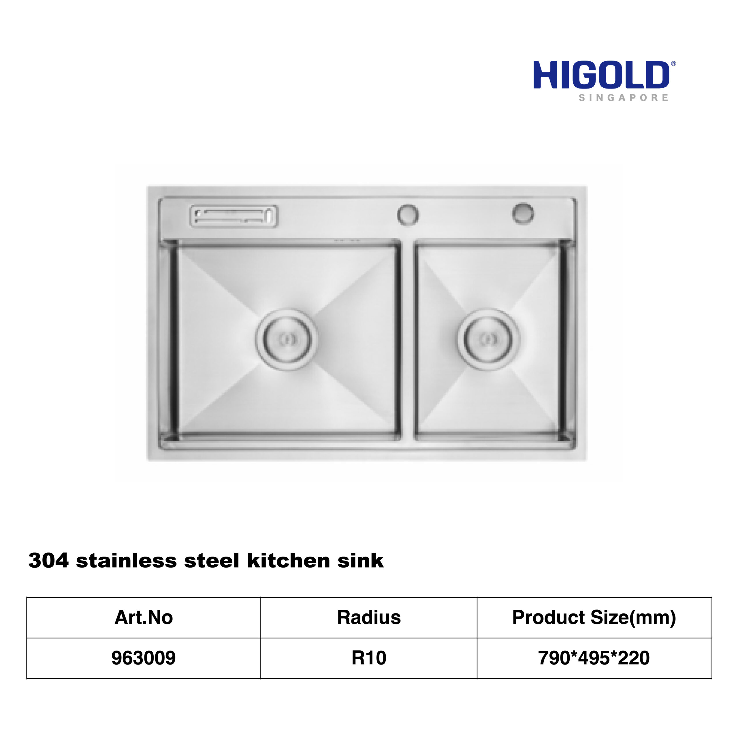 HIGOLD 304 stainless steel kitchen sink, chopping board package. can use for both top-mount or under-mount - Image 6