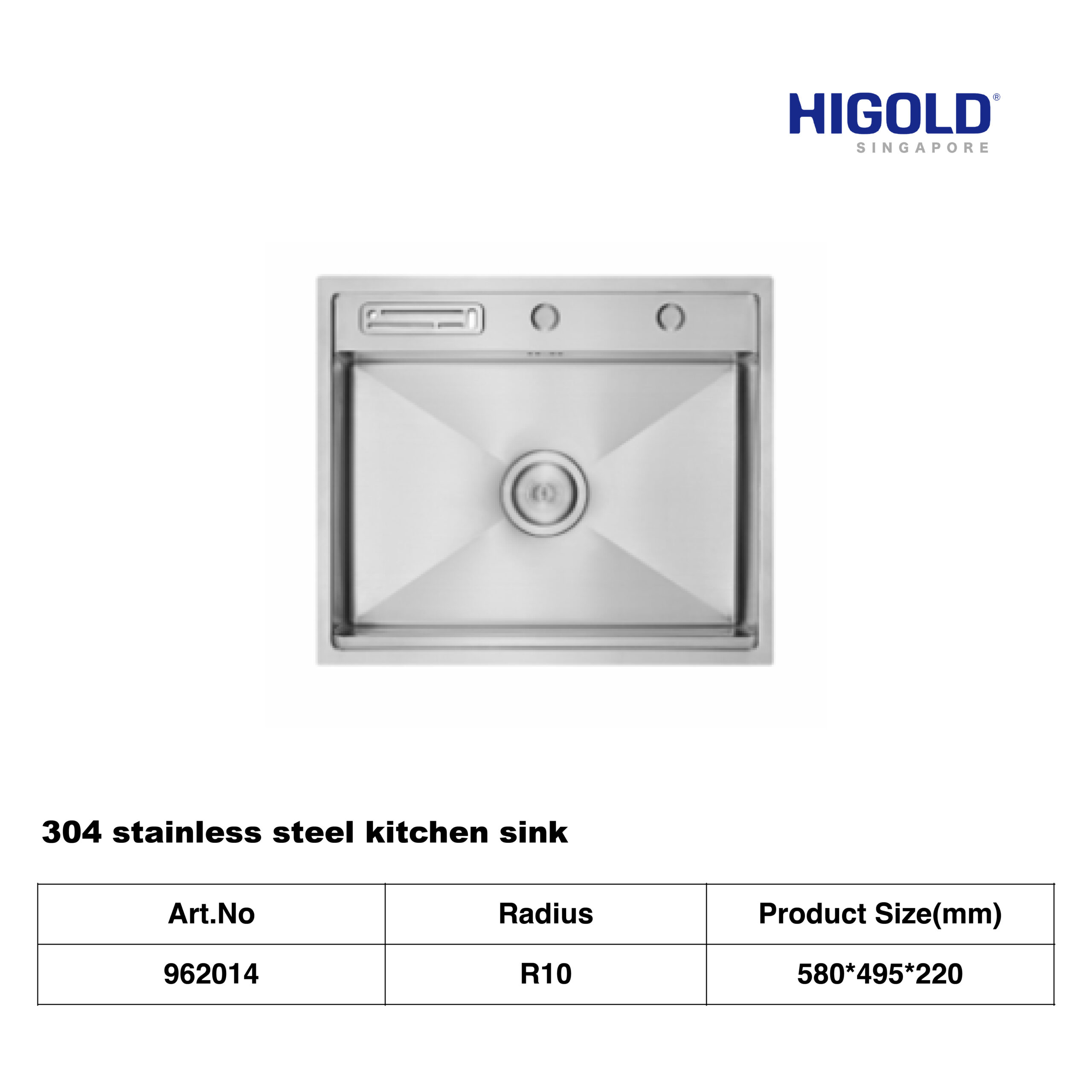 HIGOLD 304 stainless steel kitchen sink, chopping board package. can use for both top-mount or under-mount - Image 4
