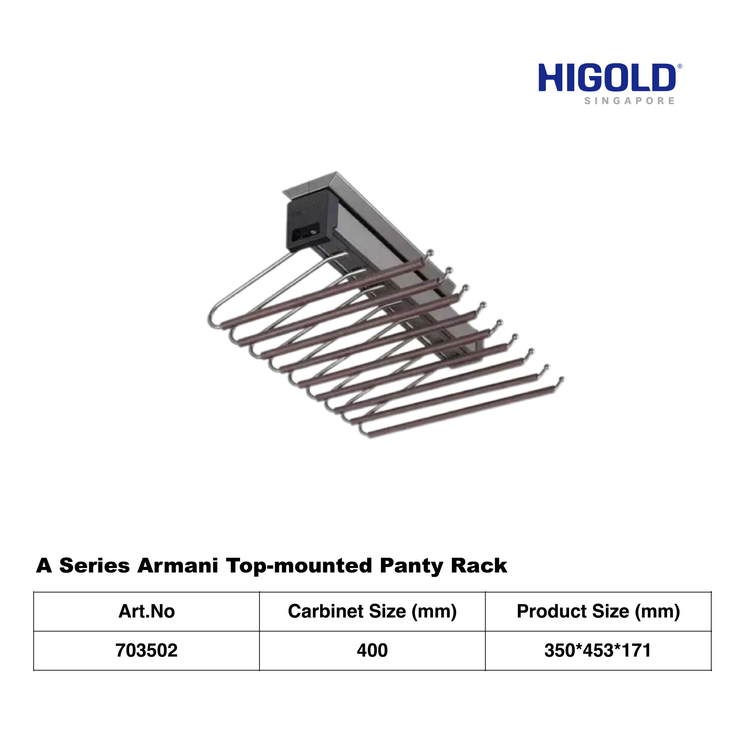 HIGOLD A Series Armani Top-mounted Panty Rack - Image 2