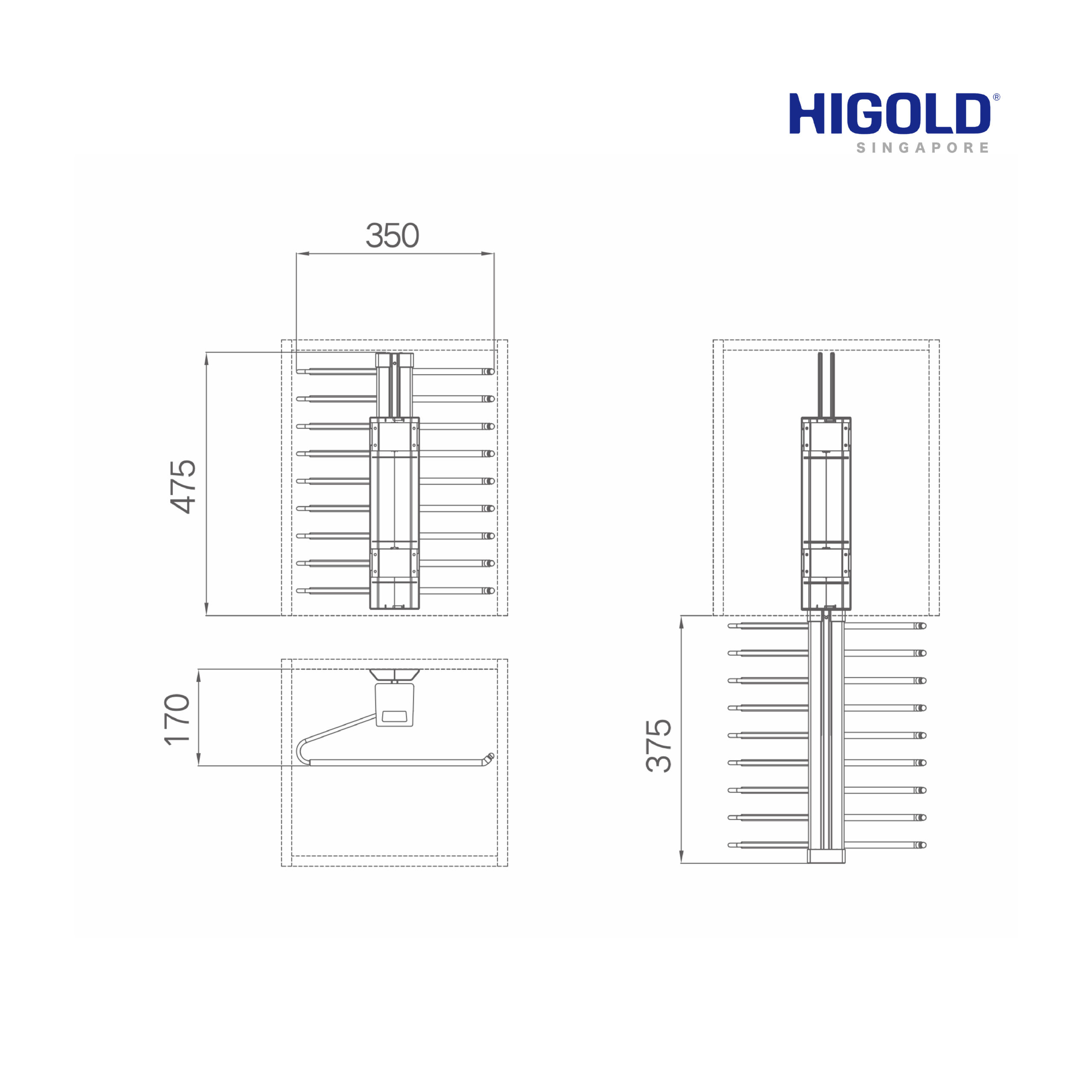 HIGOLD A Series Armani Top-mounted Panty Rack - Image 4