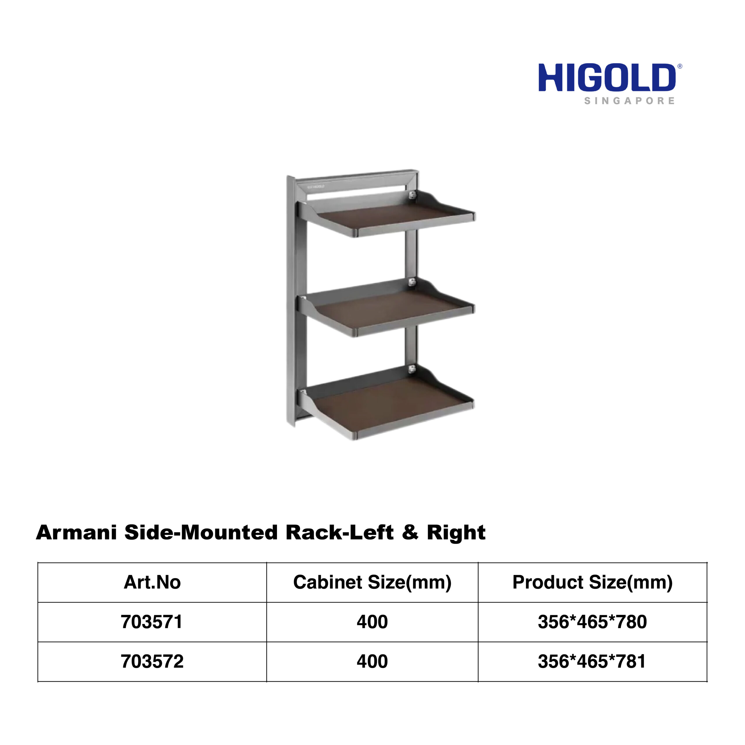 HIGOLD Armani Side-Mounted Rack-Left & Armani Side-Mounted Rack-Right - Image 2