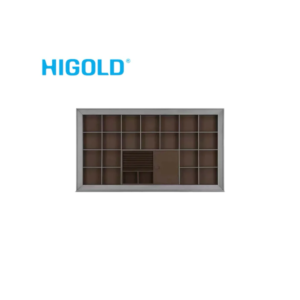 HIGOLD A Series Charm Storage Box Gray Aluminum Frame With Gray Leather Full Extension Slider with soft close