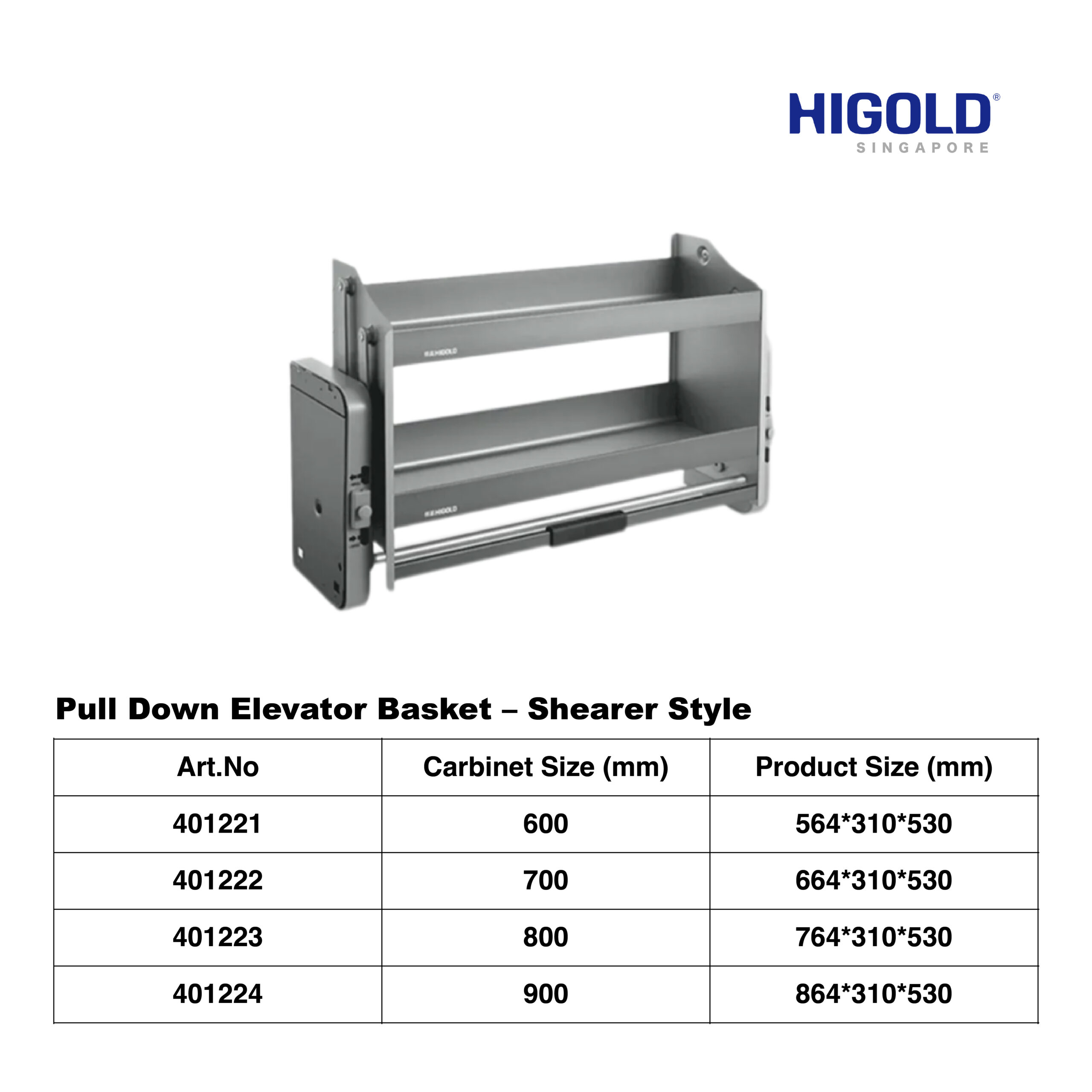 HIGOLD Pull Down Elevator Basket - Shearer Style - Image 2
