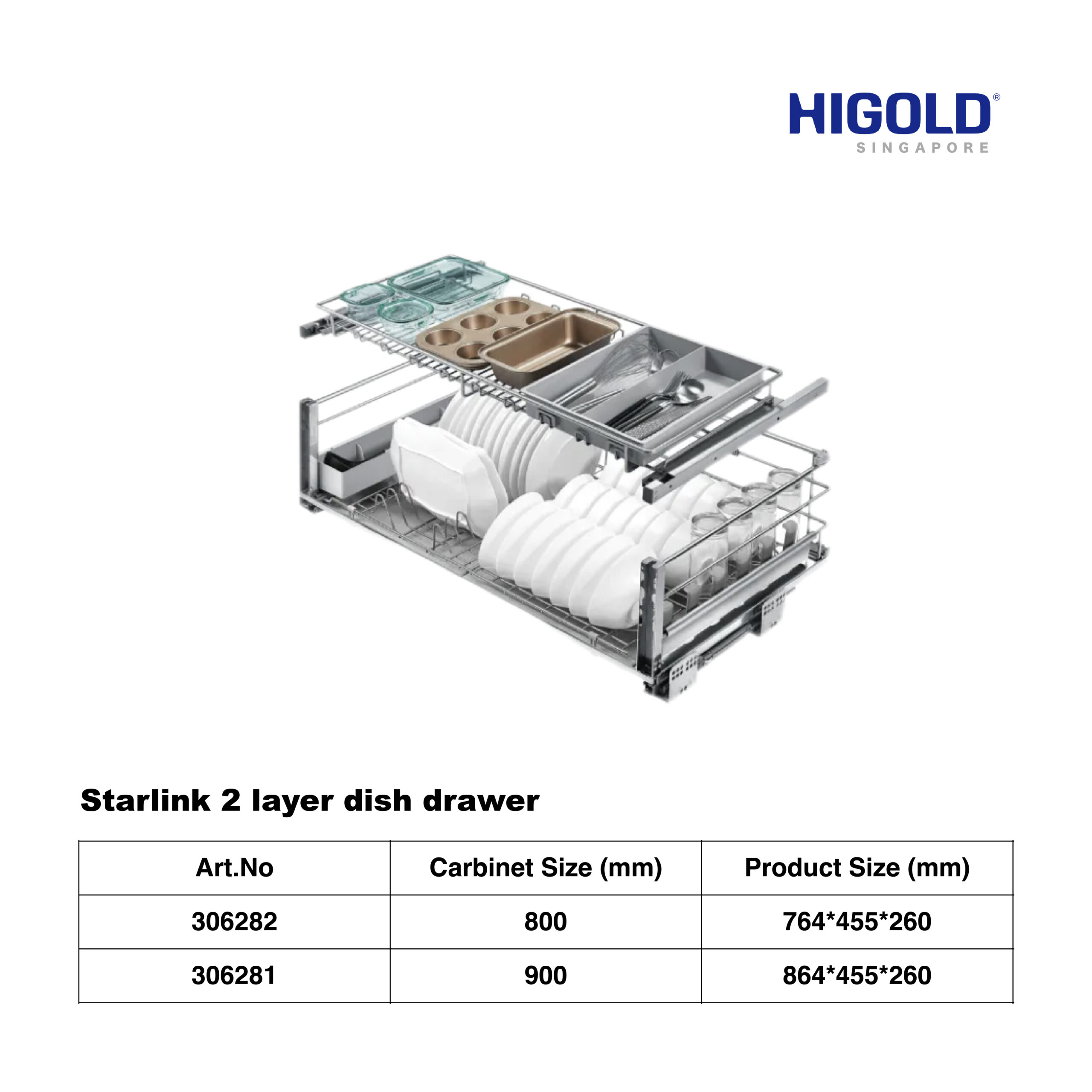 HIGOLD Starlink 2 layer dish drawer with component - Image 2