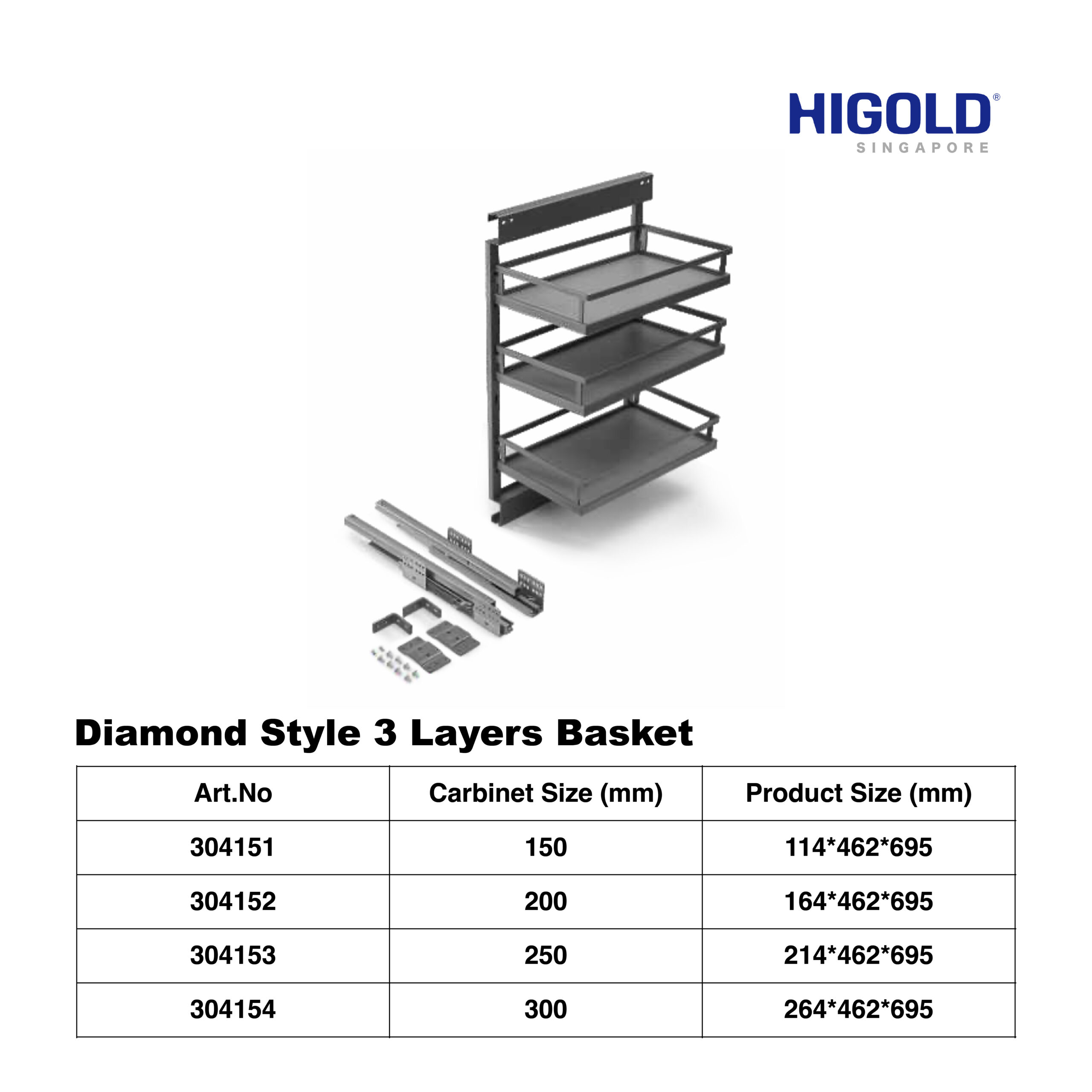 HIGOLD Diamond Style 3 Layers Basket - Image 2