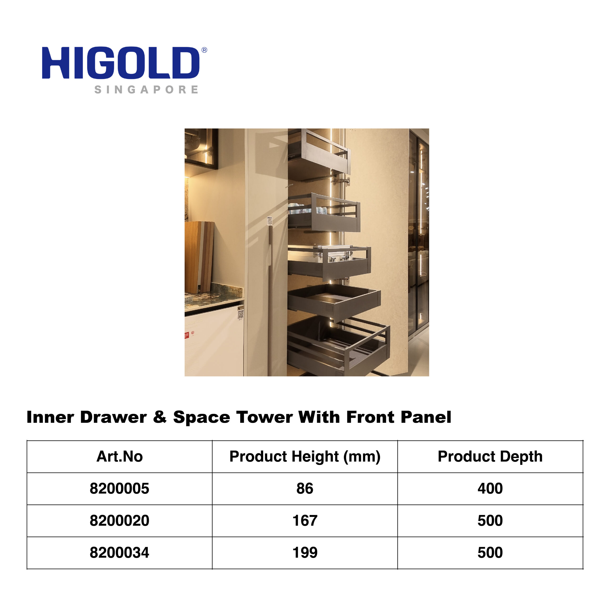 HIGOLD Inner Drawer & Space Tower With Front Panel - Image 2