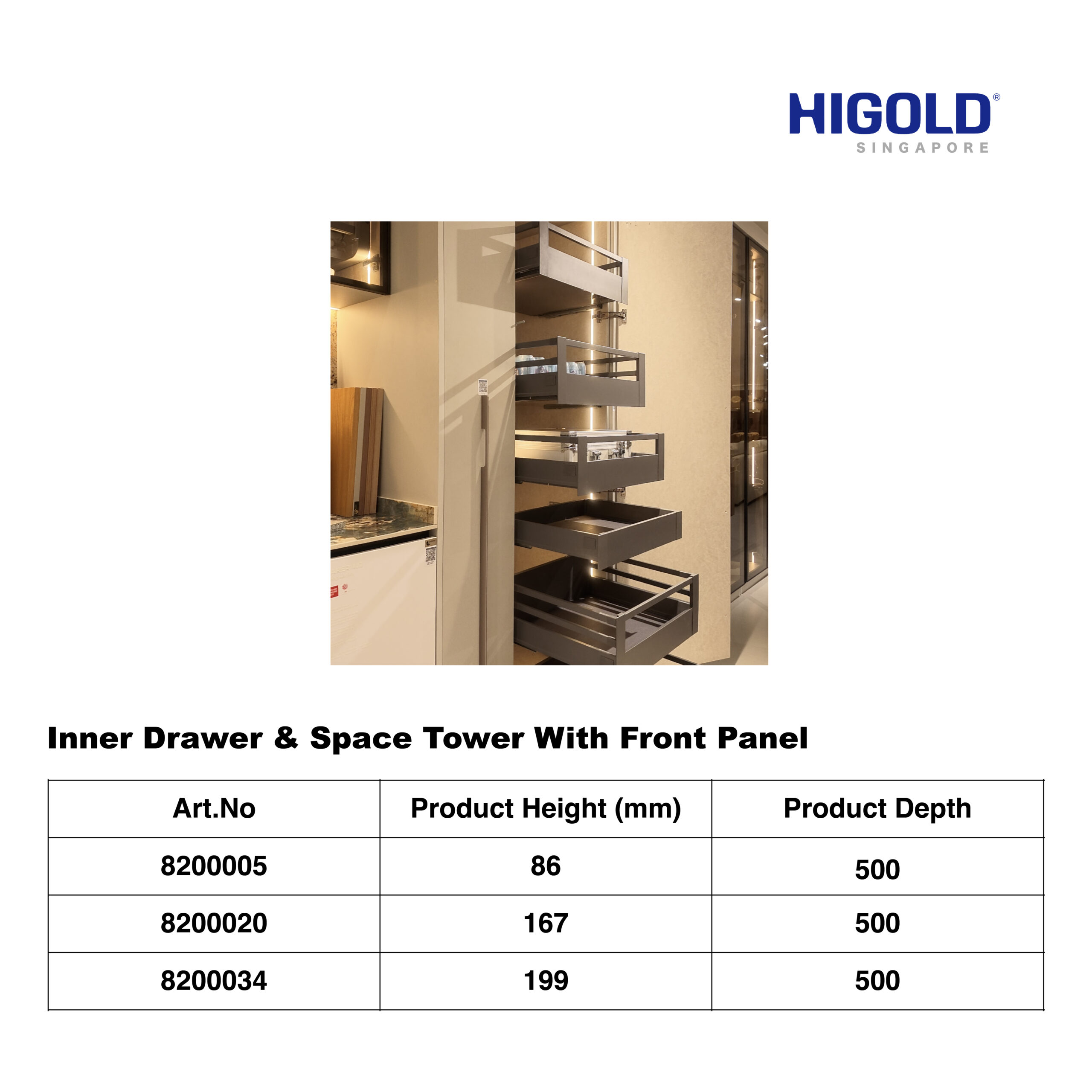HIGOLD Inner Drawer & Space Tower With Front Panel - Image 2