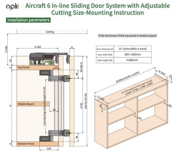 Opk Aircraft 6 Furniture Flush Sliding Door System - Image 5