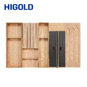 HIGOLD Pull Out Basket  Four Sides With Solid Wood Compartments