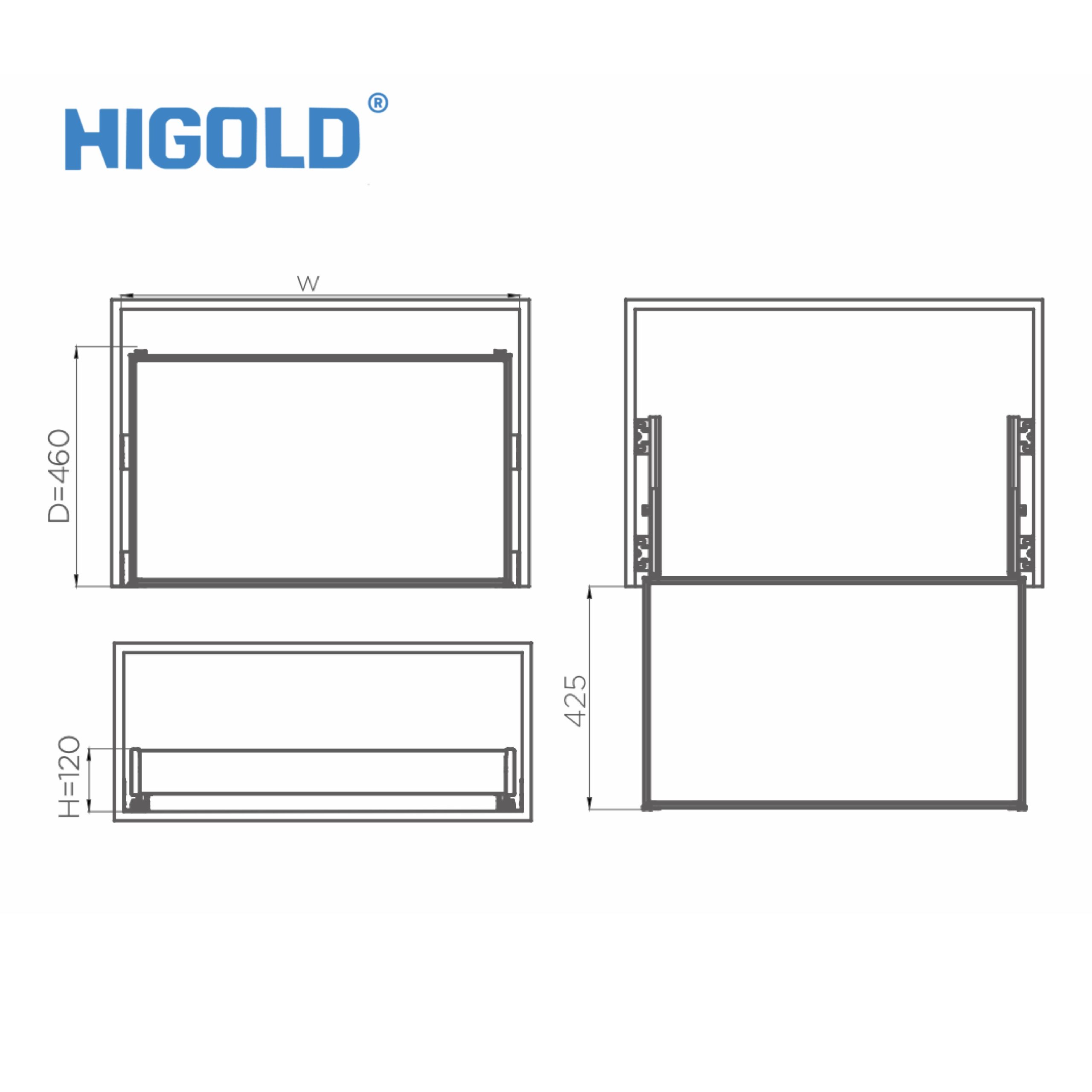 HIGOLD Pull Out Basket Four Sides With Solid Wood Compartments - Image 4