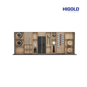 HIGOLD Pull Out Basket  Four Sides With Solid Wood Compartments