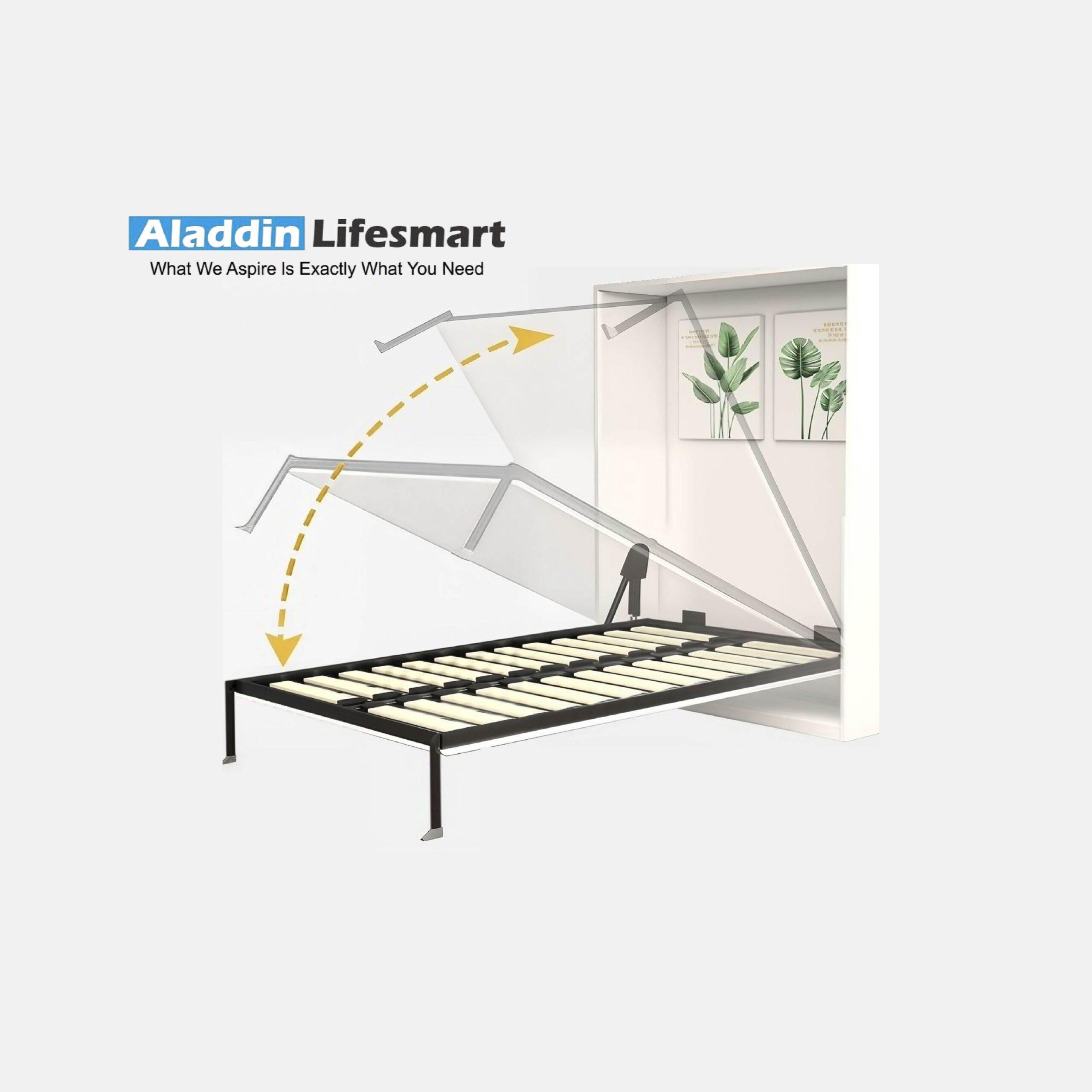 HN Vertical Wall Bed Hardware System (Basic Set, Mattress Not Included)