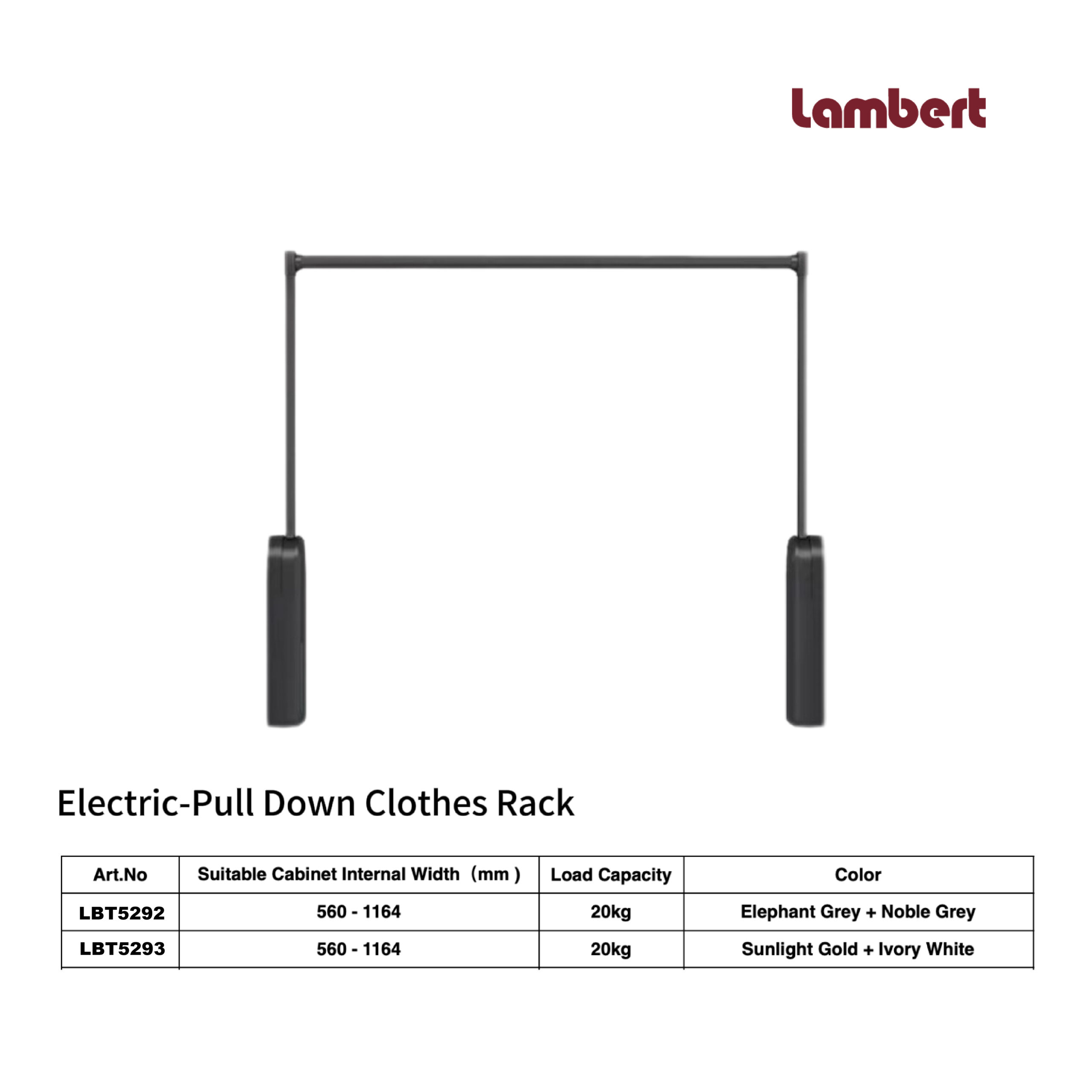 LAMBERT Electric-Pull Down Clothes Rack - Image 4
