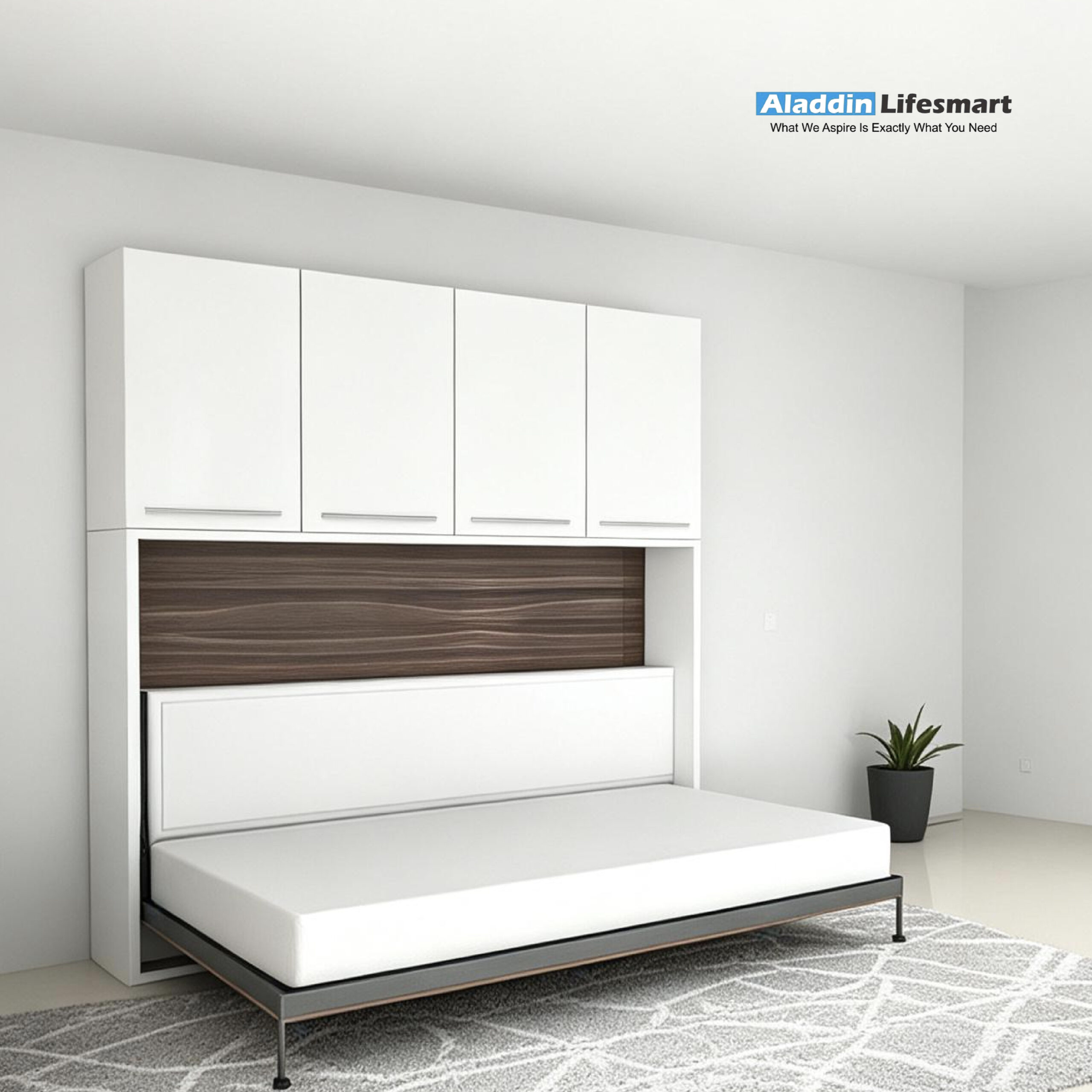 HN Horizontal Wall Bed Hardware System (Basic Set, Mattress Not Included) - Image 3